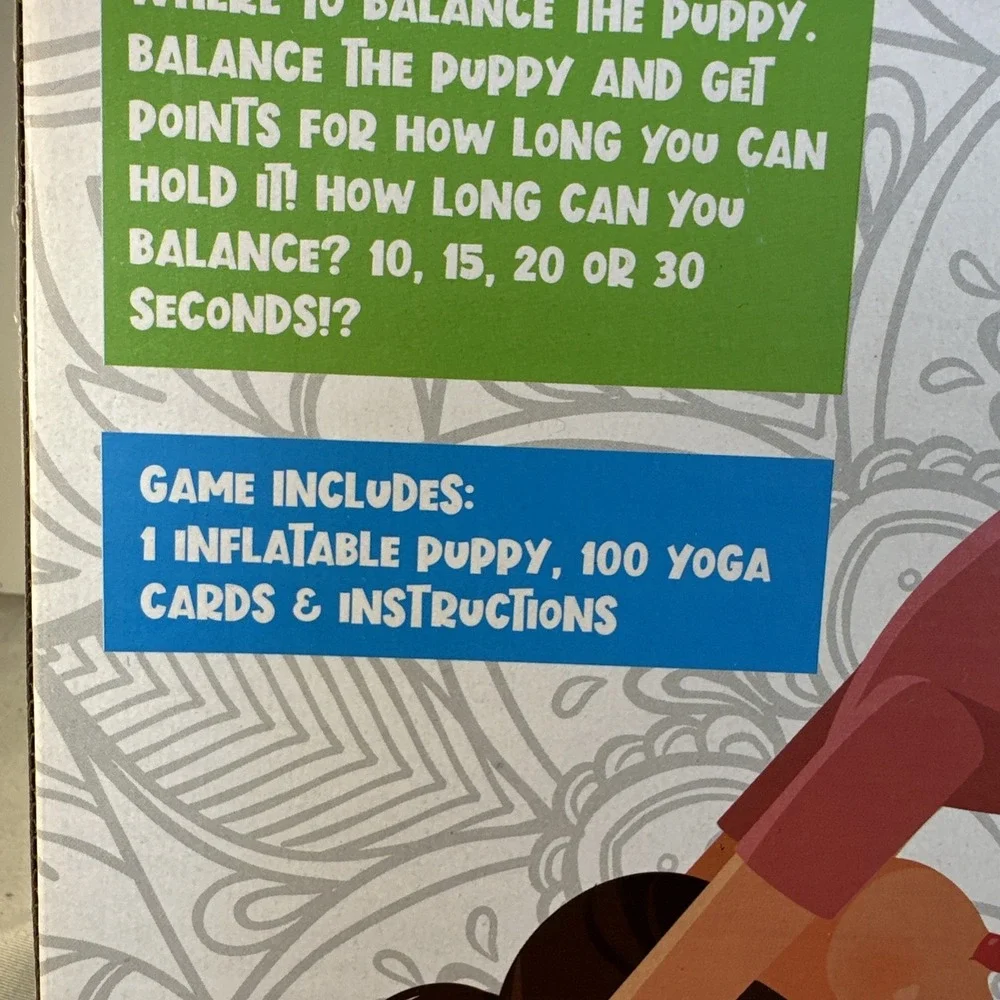 Puppy Yoga Balance Fitness Training Game With Inflatable Puppy And 100 Yoga Card